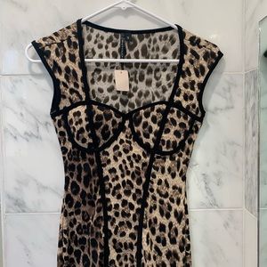 Leopard print corset style mini dress size small